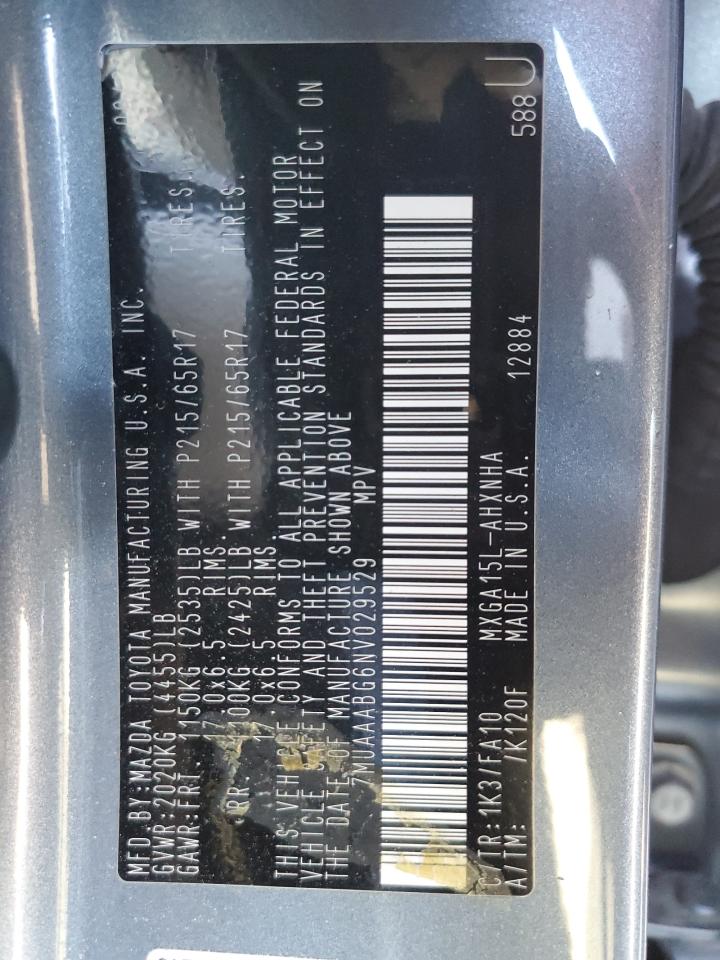 2022 TOYOTA COROLLA CROSS L VIN:7MUAAABG6NV029529