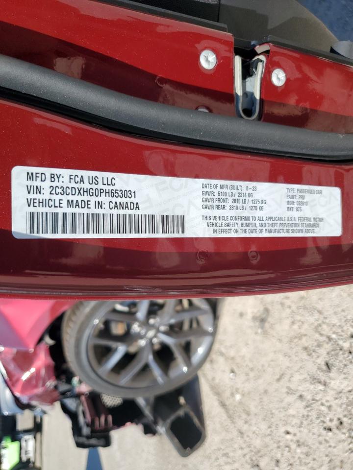 2023 DODGE CHARGER GT VIN:2C3CDXHG0PH653031