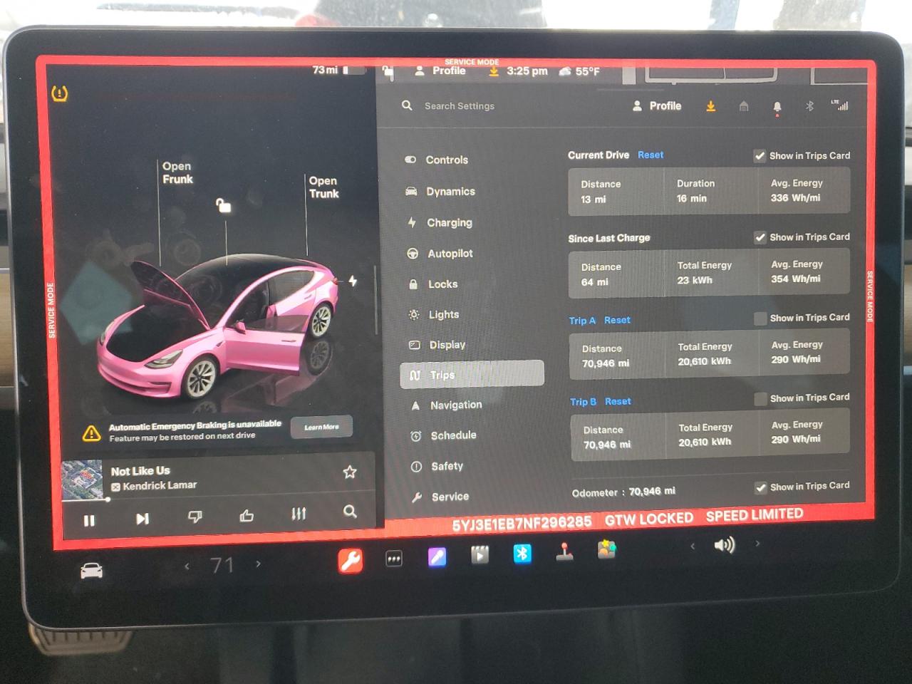 2022 TESLA MODEL 3  VIN:5YJ3E1EB7NF296285