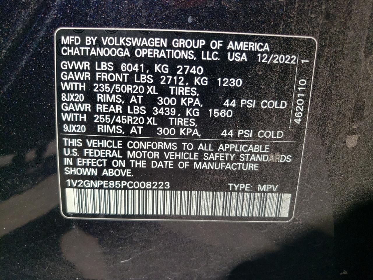 2023 VOLKSWAGEN ID.4 PRO S VIN:1V2GNPE85PC008223