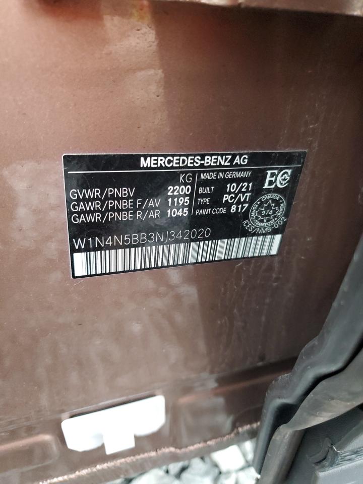 2022 MERCEDES-BENZ GLA 35 AMG VIN:W1N4N5BB3NJ342020