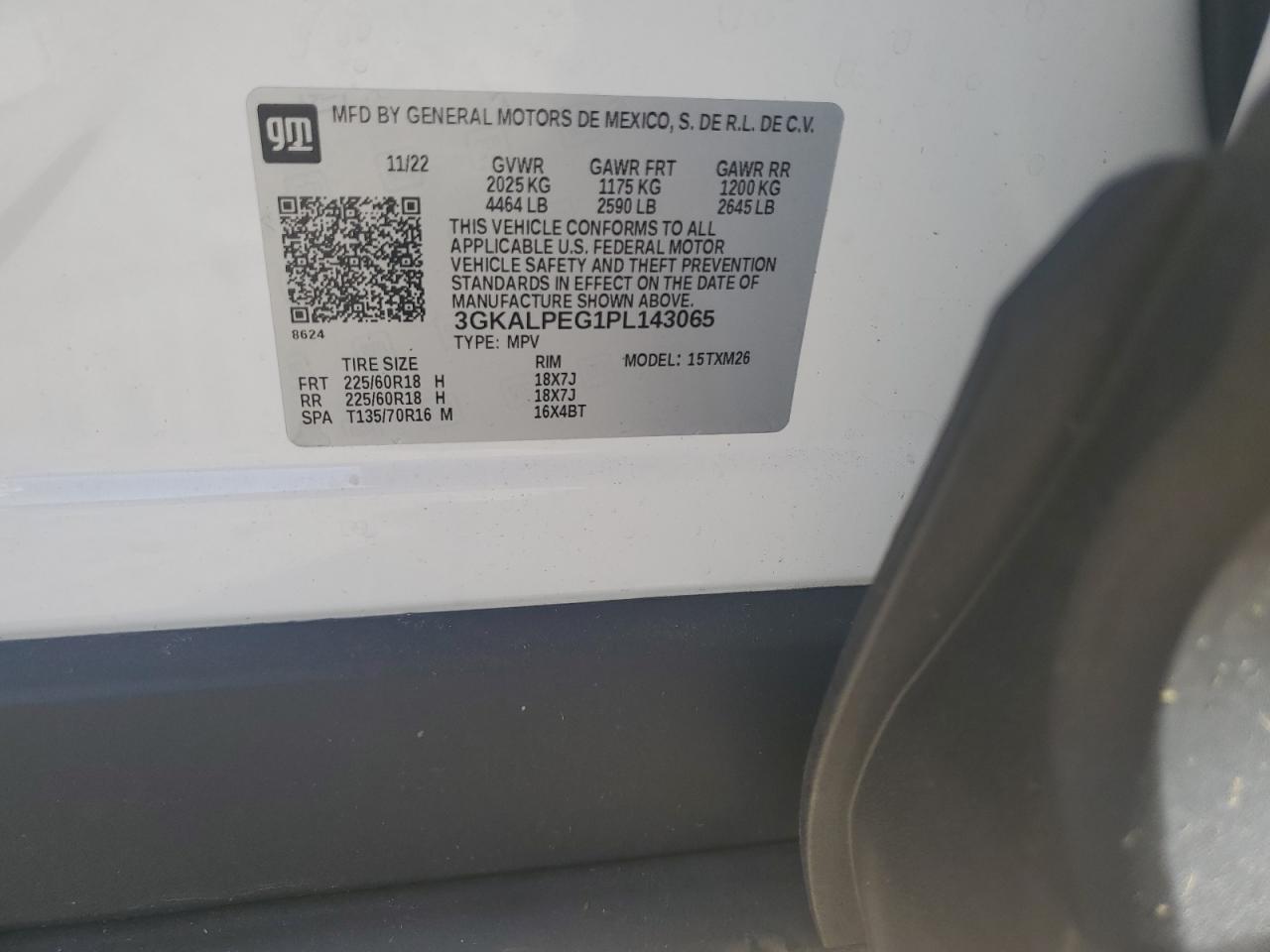 2023 GMC TERRAIN SLT VIN:3GKALPEG1PL143065