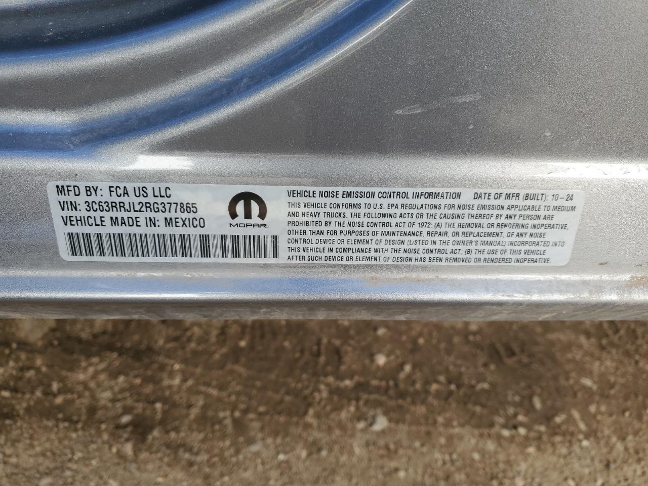 2024 RAM 3500 LARAMIE VIN:3C63RRJL2RG377865