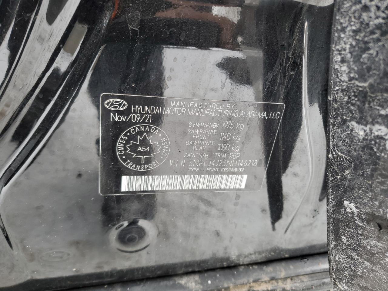2022 HYUNDAI SONATA SEL PLUS VIN:5NPEJ4J23NH146218
