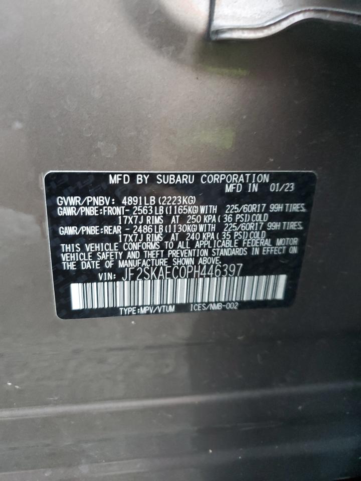 2023 SUBARU FORESTER PREMIUM VIN:JF2SKAEC0PH446397