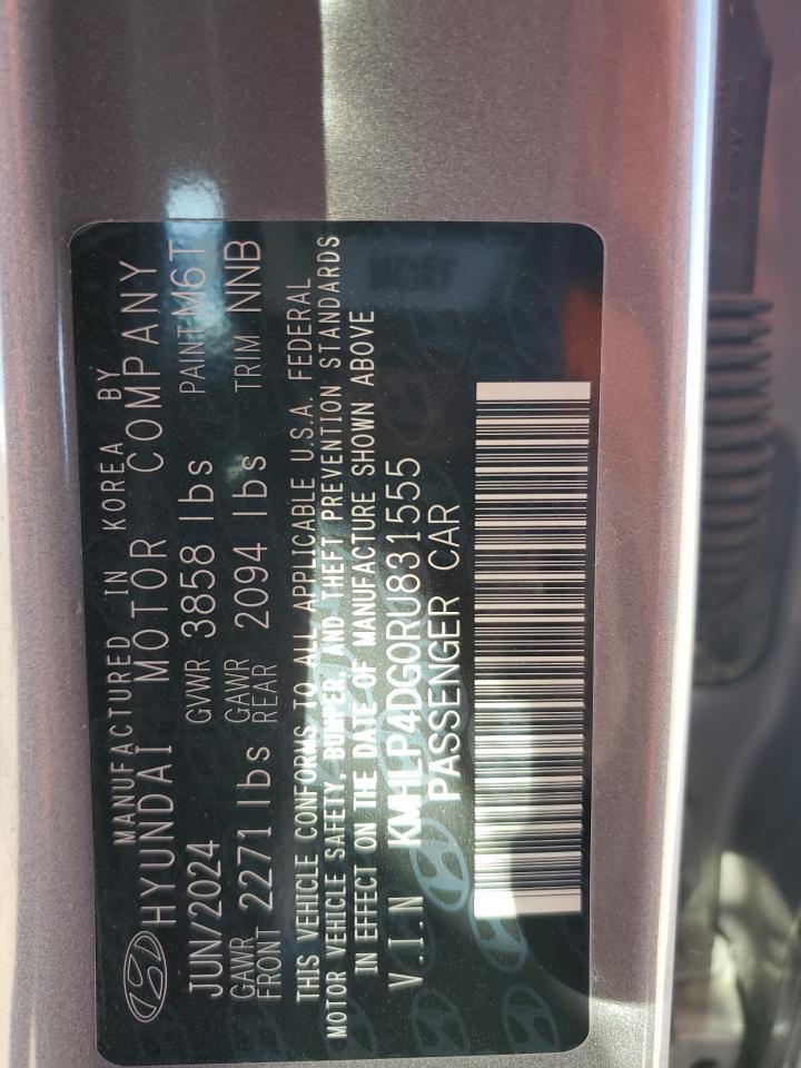 2024 HYUNDAI ELANTRA LIMITED VIN:KMHLP4DG0RU831555