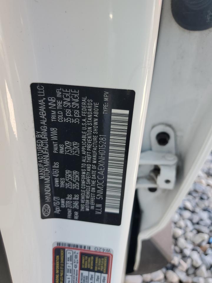 2022 HYUNDAI TUCSON SEL VIN:5NMJCCAEXNH015281