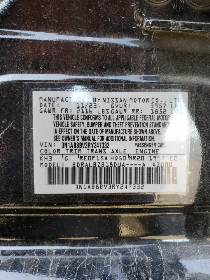2024 NISSAN SENTRA S VIN:3N1AB8BV3RY247332