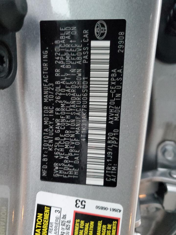 2024 TOYOTA CAMRY XSE VIN:4T1K31AK7RU065001