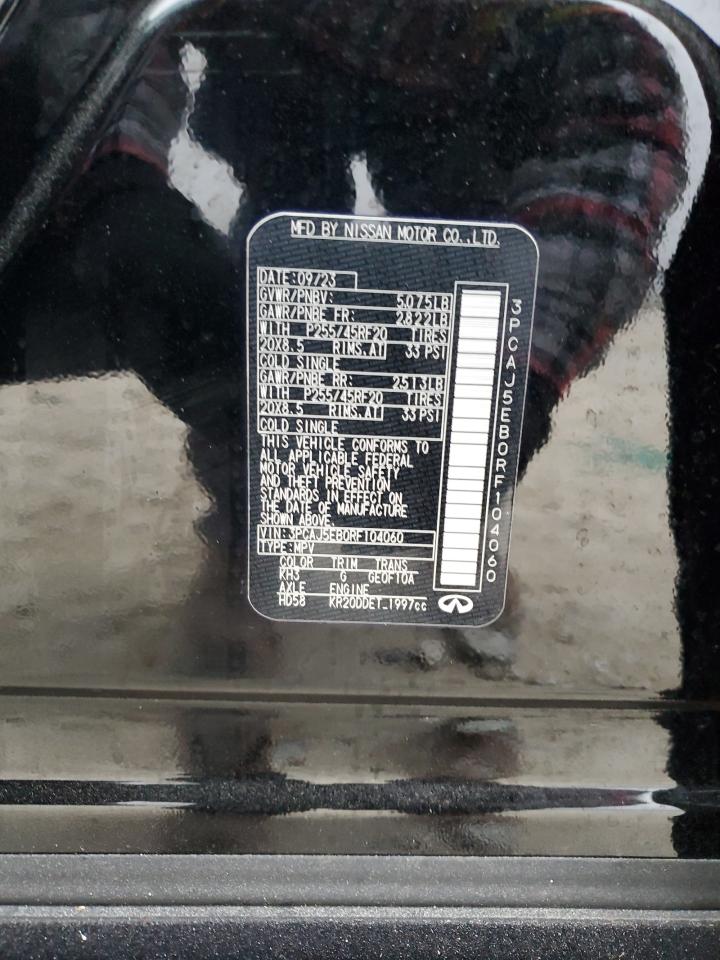 2024 INFINITI QX50 SENSORY VIN:3PCAJ5EB0RF104060