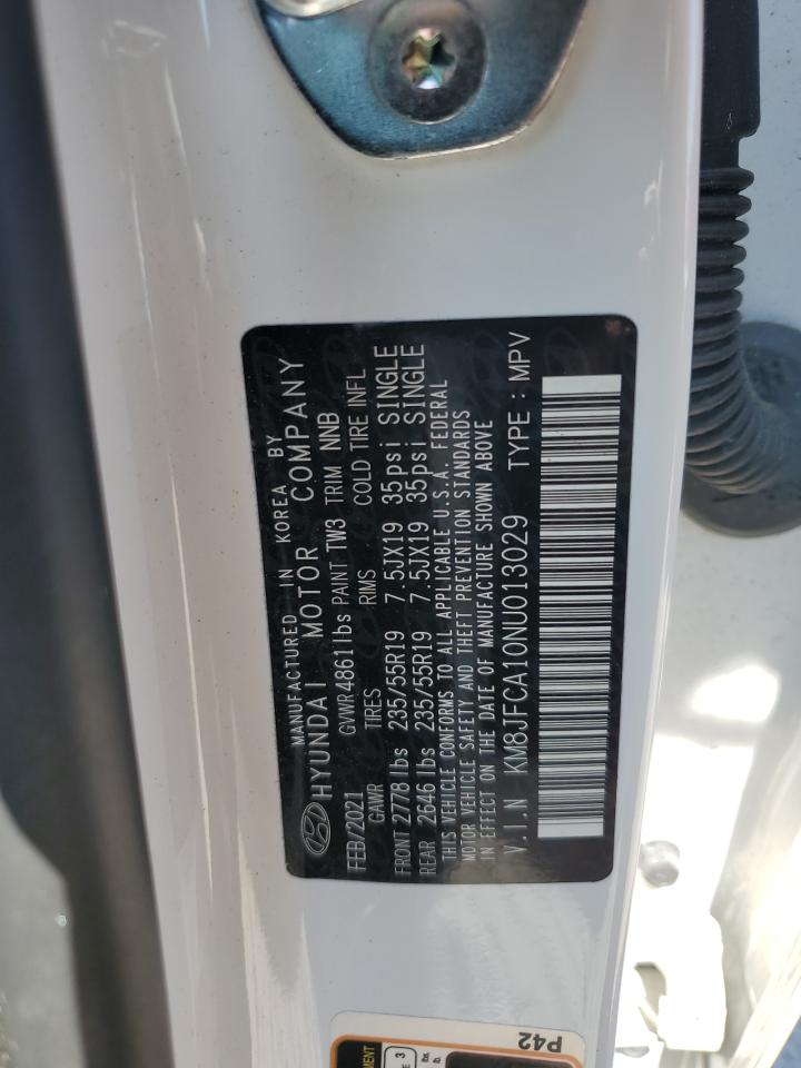 2022 HYUNDAI TUCSON SEL CONVENIENCE VIN:KM8JFCA10NU013029
