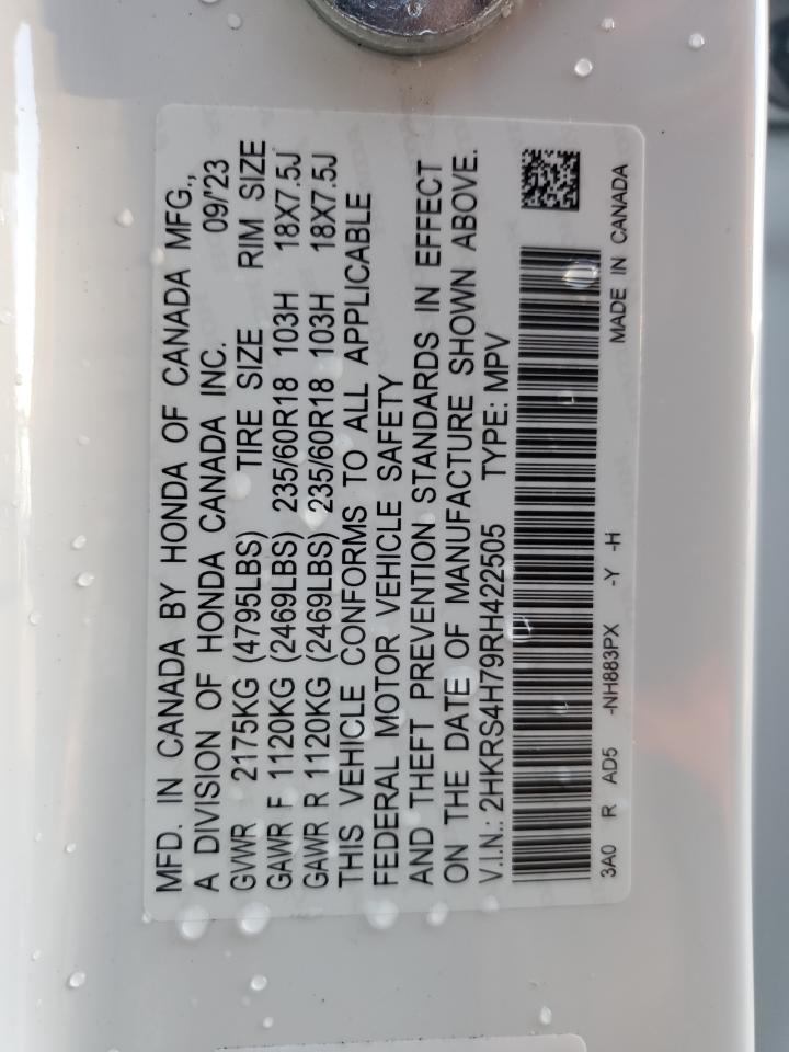 2024 HONDA CR-V EXL VIN:2HKRS4H79RH422505