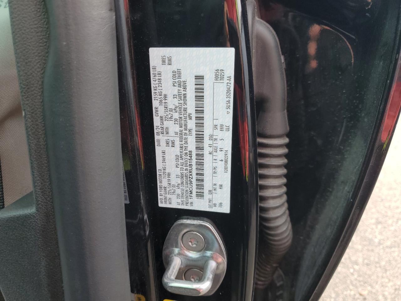 2024 FORD ESCAPE ST LINE ELITE VIN:1FMCU9PZXRUB15488