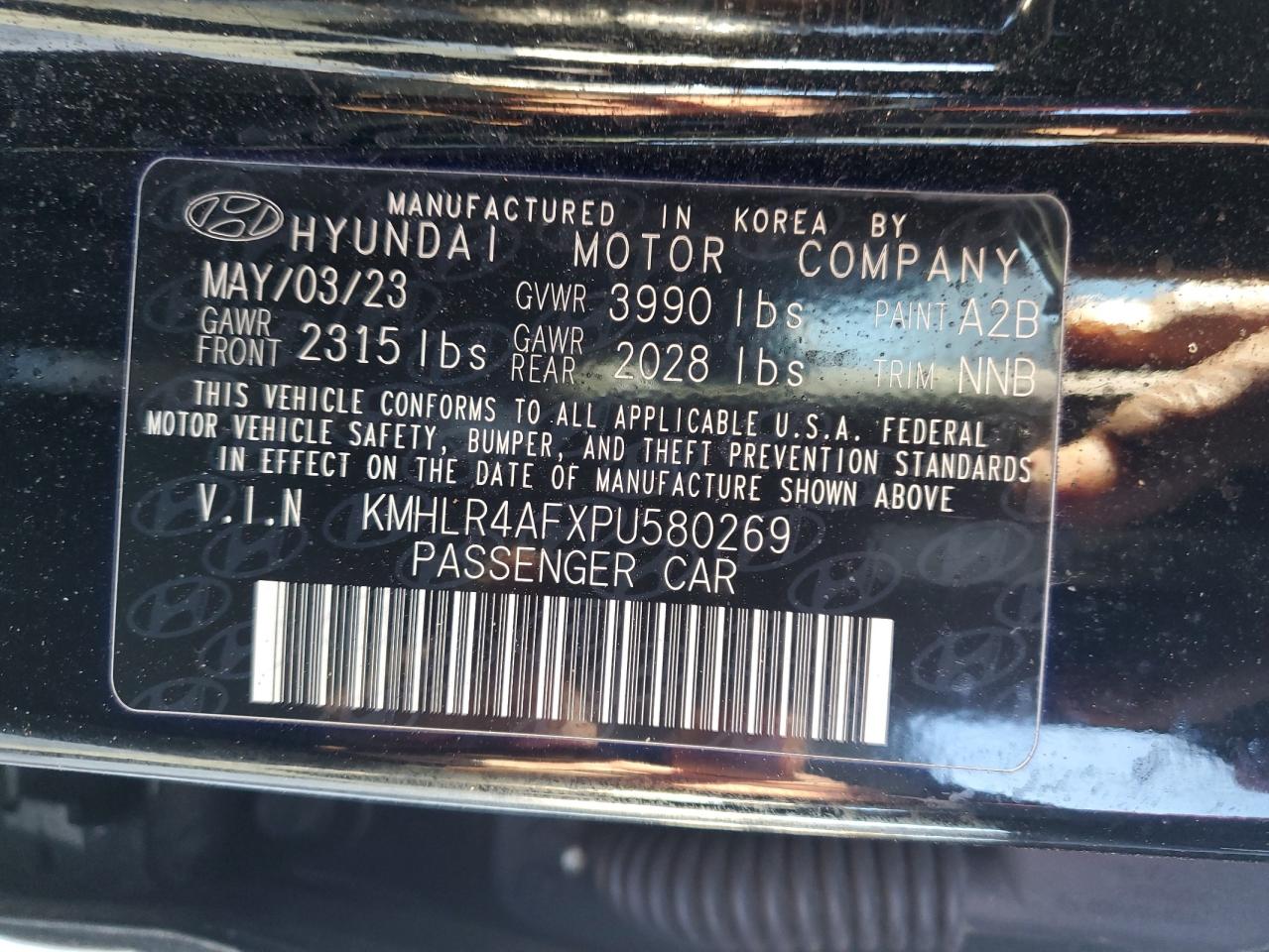 2023 HYUNDAI ELANTRA N LINE VIN:KMHLR4AFXPU580269