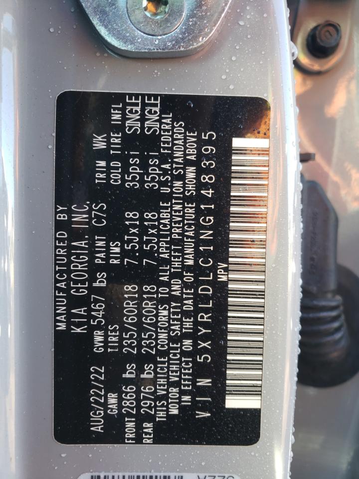 2022 KIA SORENTO S VIN:5XYRLDLC1NG148395