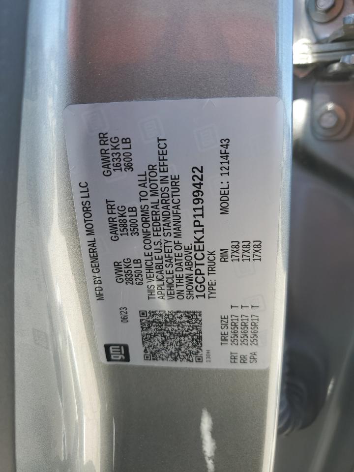 2023 CHEVROLET COLORADO LT VIN:1GCPTCEK1P1199422