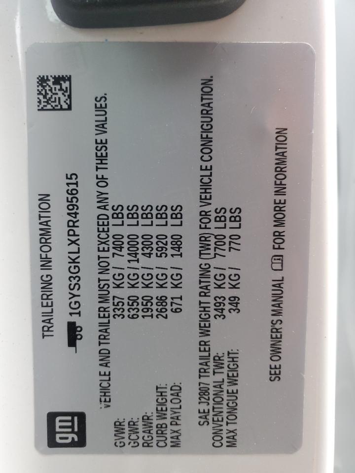 2023 CADILLAC ESCALADE SPORT PLATINUM VIN:1GYS3GKLXPR495615