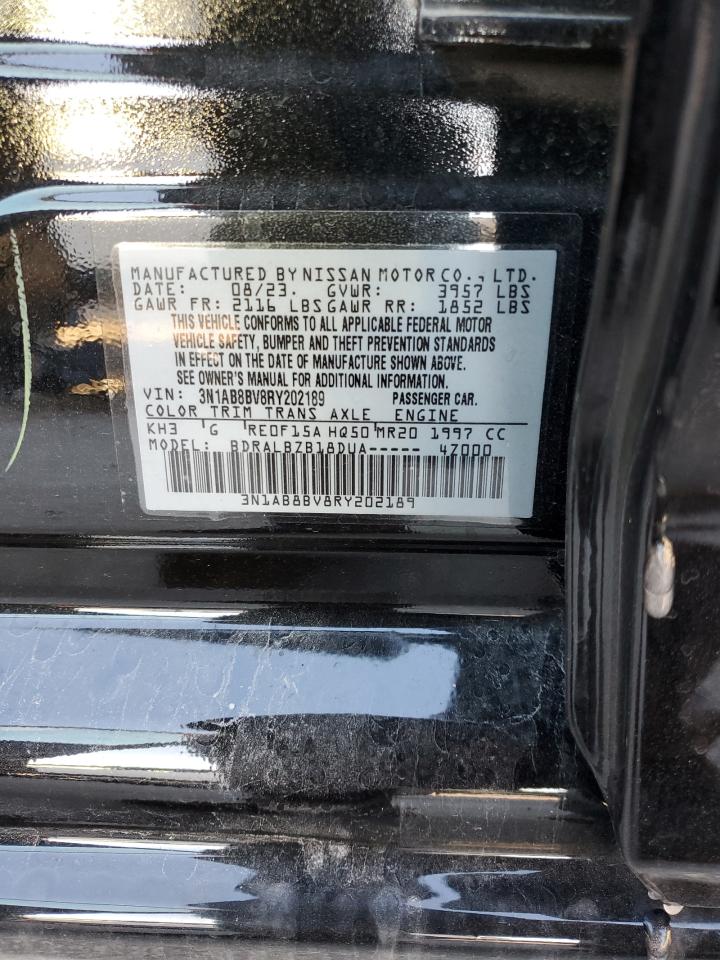2024 NISSAN SENTRA S VIN:3N1AB8BV8RY202189