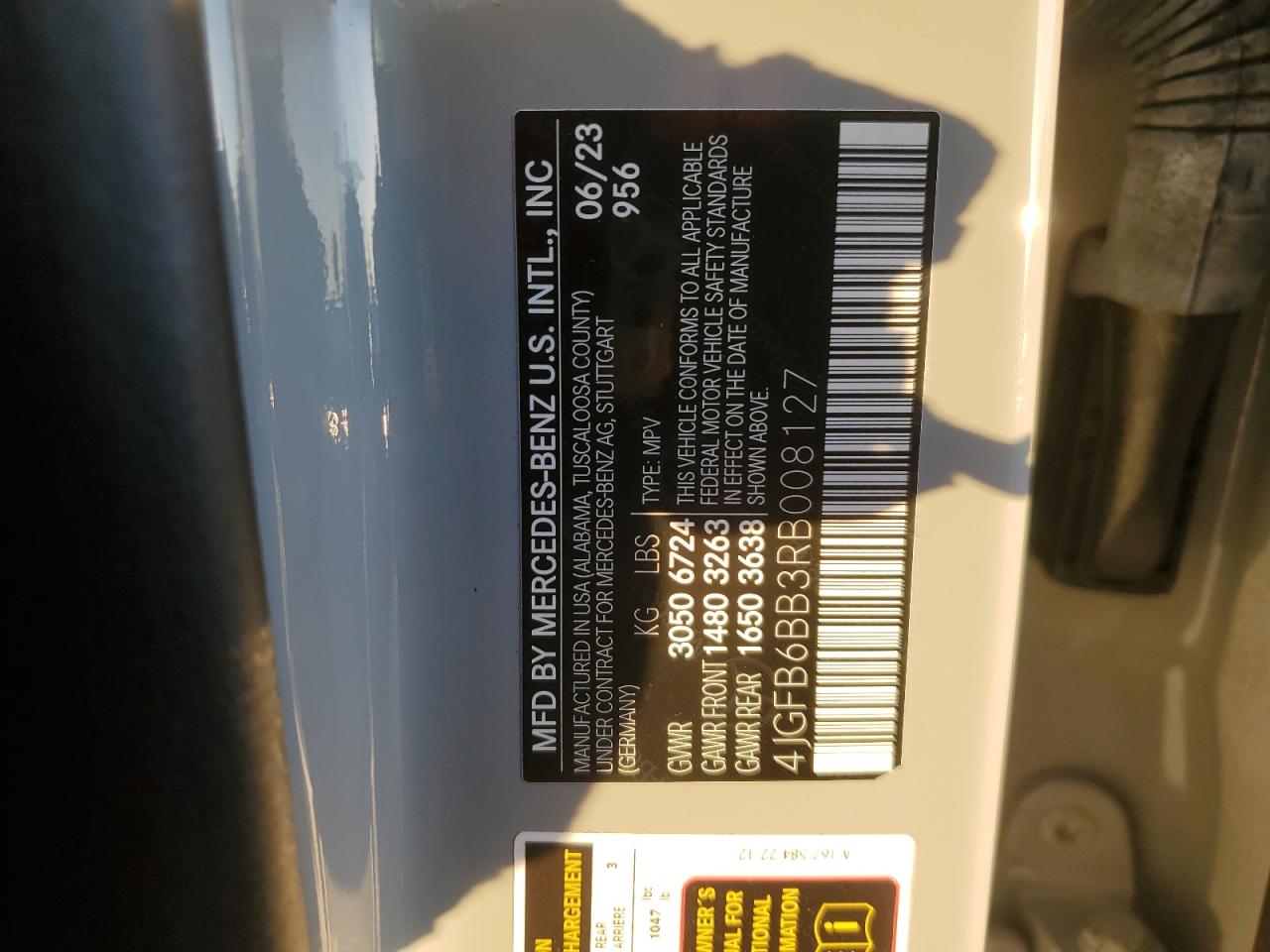 2024 MERCEDES-BENZ GLE AMG 53 4MATIC VIN:4JGFB6BB3RB008127