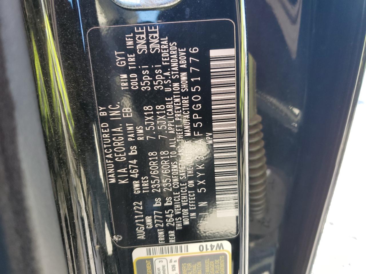 2023 KIA SPORTAGE EX VIN:5XYK33AF5PG051776