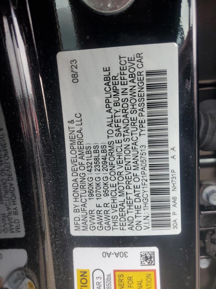 2023 HONDA ACCORD LX VIN:1HGCY1F21PA057513