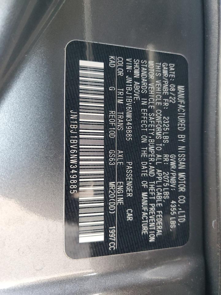 2022 NISSAN ROGUE SPORT SV VIN:JN1BJ1BV6NW349885