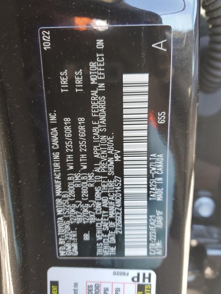 2022 LEXUS NX 350 VIN:2T2GGCEZ4NC014527