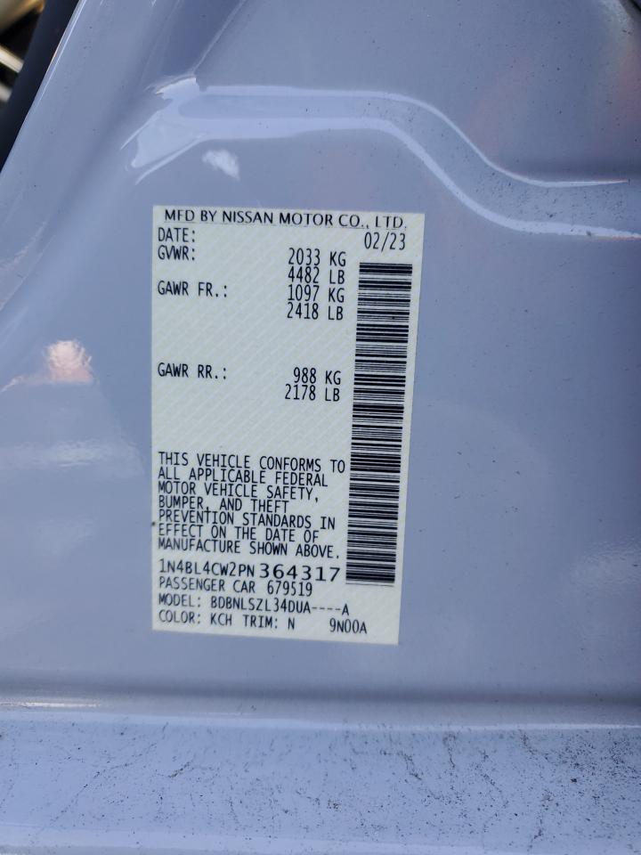 2023 NISSAN ALTIMA SR VIN:1N4BL4CW2PN364317