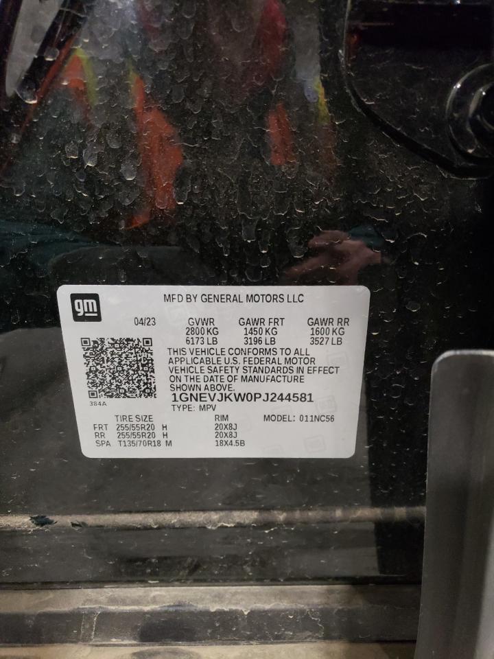 2023 CHEVROLET TRAVERSE RS VIN:1GNEVJKW0PJ244581