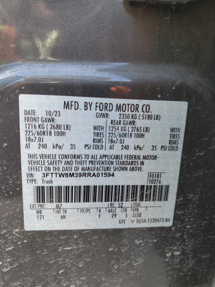 2024 FORD MAVERICK LARIAT VIN:3FTTW8M39RRA01594