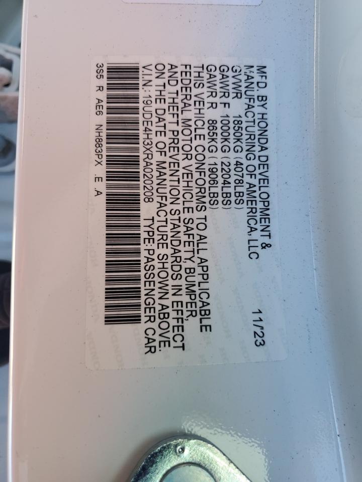 2024 ACURA INTEGRA A-SPEC VIN:19UDE4H3XRA020208