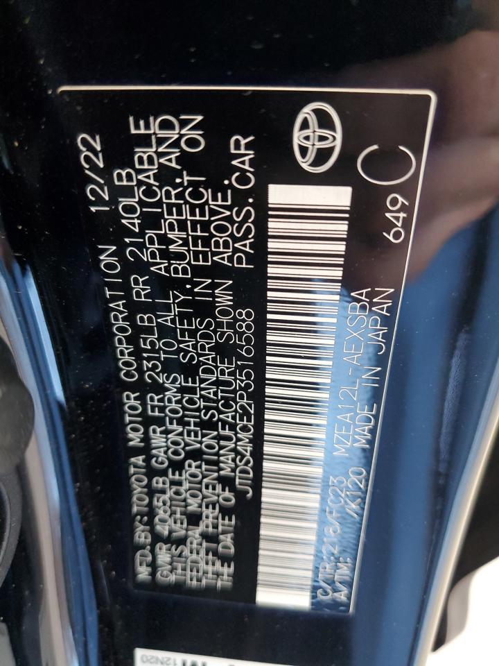 2023 TOYOTA COROLLA SE VIN:JTDS4MCE2P3516588