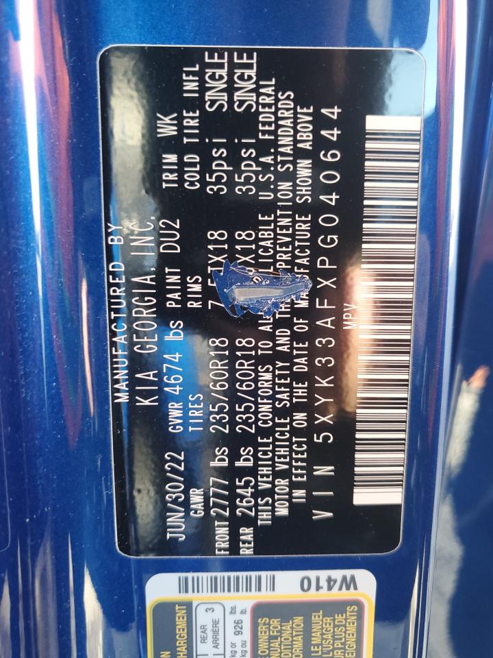 2023 KIA SPORTAGE EX VIN:5XYK33AFXPG040644