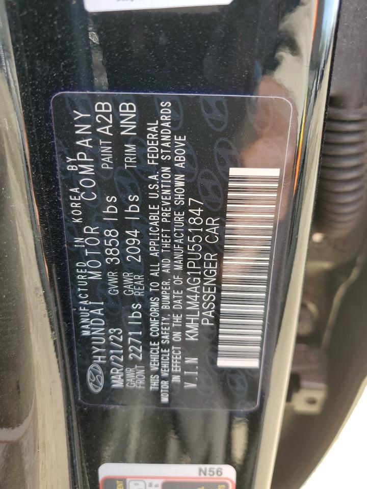 2023 HYUNDAI ELANTRA SEL VIN:KMHLM4AG1PU551847