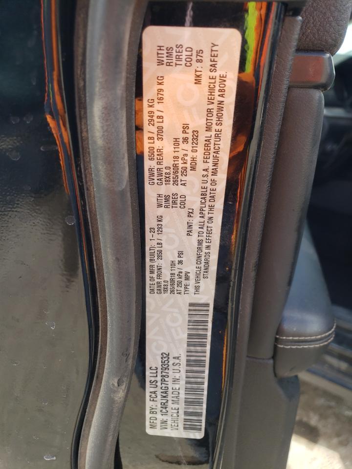 2023 JEEP GRAND CHEROKEE L LAREDO VIN:1C4RJKAG7P8793532