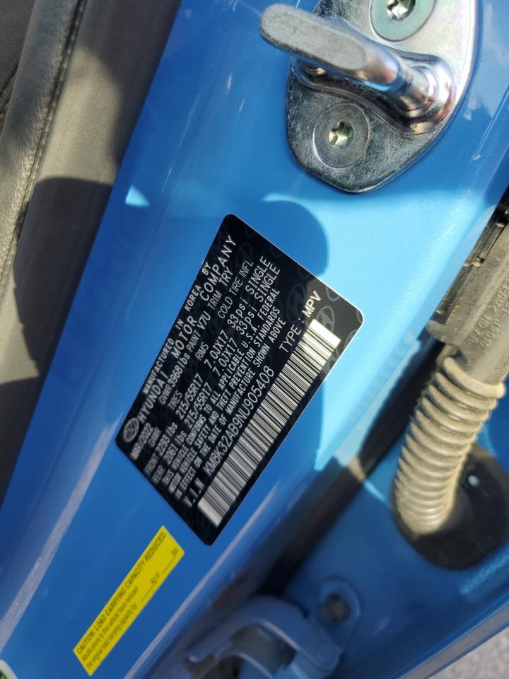 2022 HYUNDAI KONA SEL VIN:KM8K32AB9NU905408