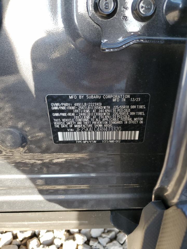 2024 SUBARU FORESTER LIMITED VIN:JF2SKALC4RH473320