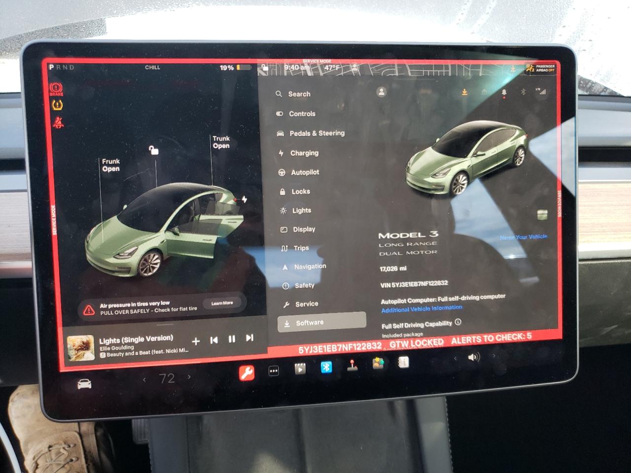 2022 TESLA MODEL 3  VIN:5YJ3E1EB7NF122832