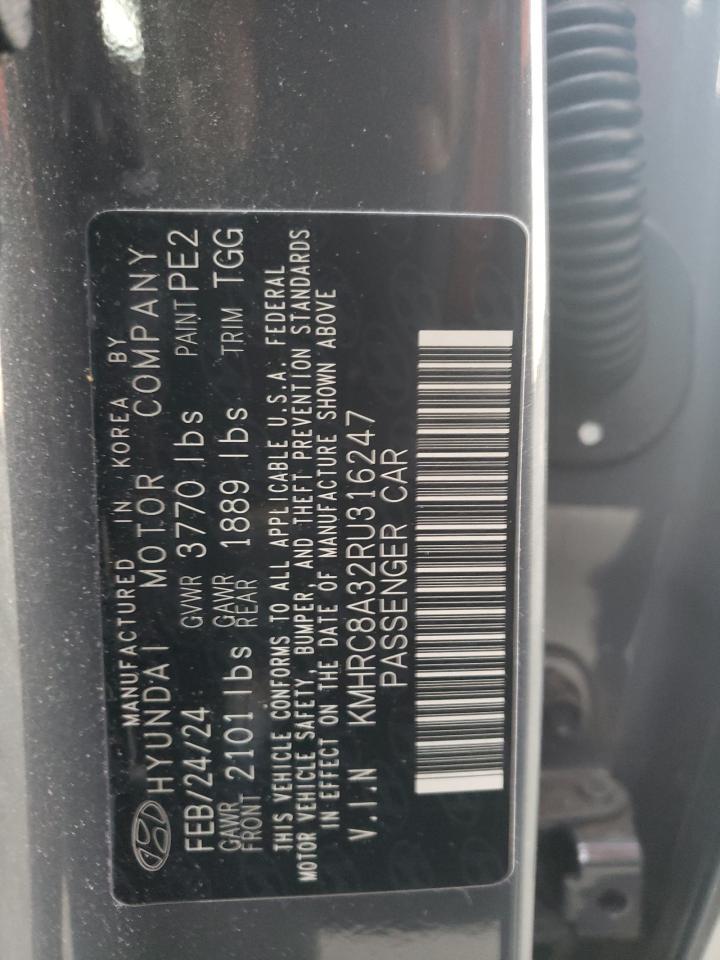 2024 HYUNDAI VENUE SEL VIN:KMHRC8A32RU316247