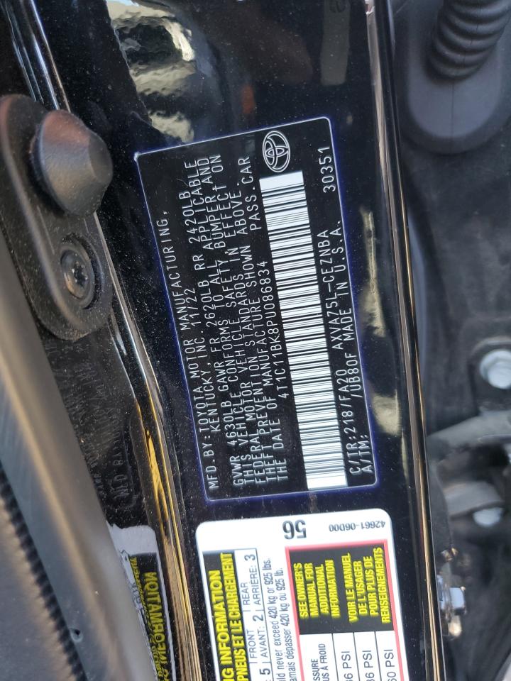 2023 TOYOTA CAMRY LE VIN:4T1C11BK8PU086834