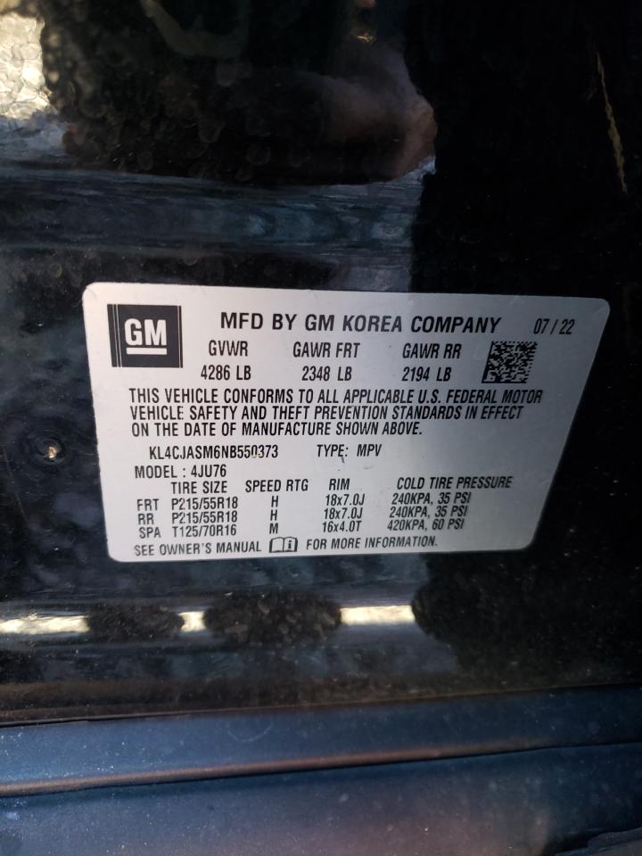 2022 BUICK ENCORE PREFERRED VIN:KL4CJASM6NB550373