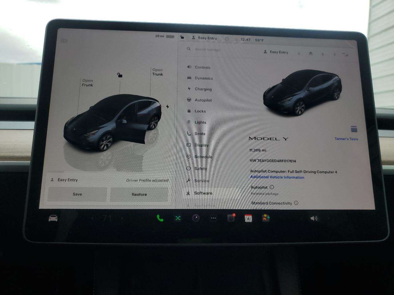 2024 TESLA MODEL Y  VIN:7SAYGDED4RF017614