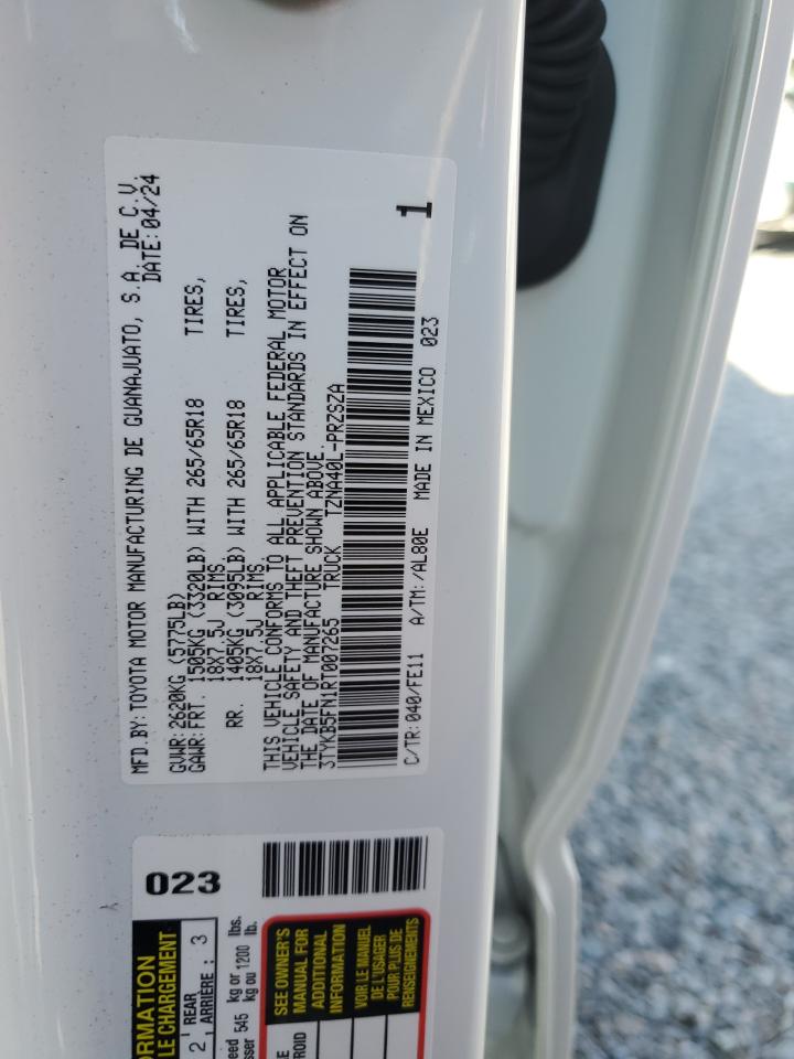 2024 TOYOTA TACOMA DOUBLE CAB VIN:3TYKB5FN1RT007265