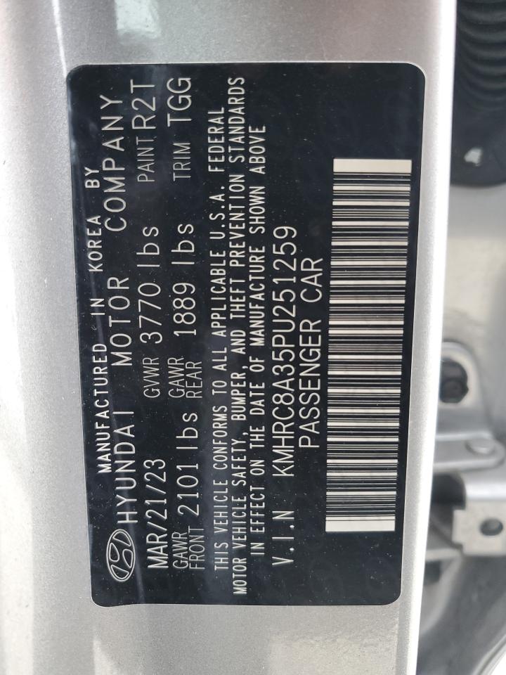 2023 HYUNDAI VENUE SEL VIN:KMHRC8A35PU251259