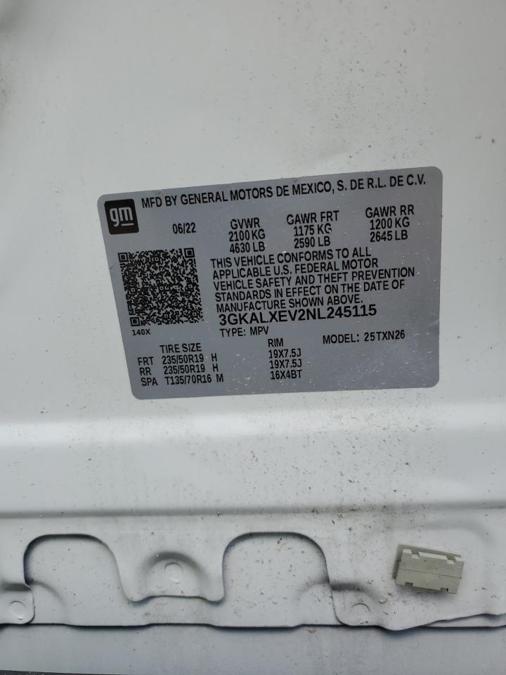 2022 GMC TERRAIN DENALI VIN:3GKALXEV2NL245115