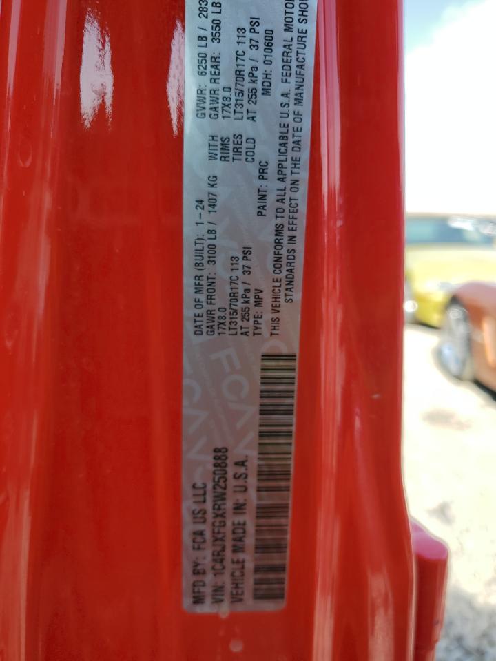 2024 JEEP WRANGLER RUBICON VIN:1C4RJXFGXRW250888