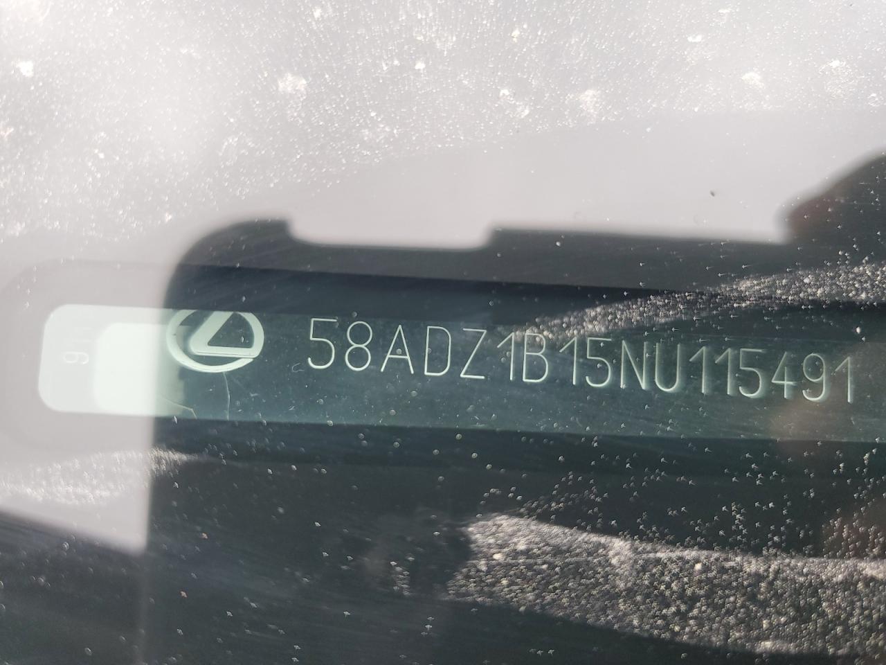 2022 LEXUS ES 350 BASE VIN:58ADZ1B15NU115491