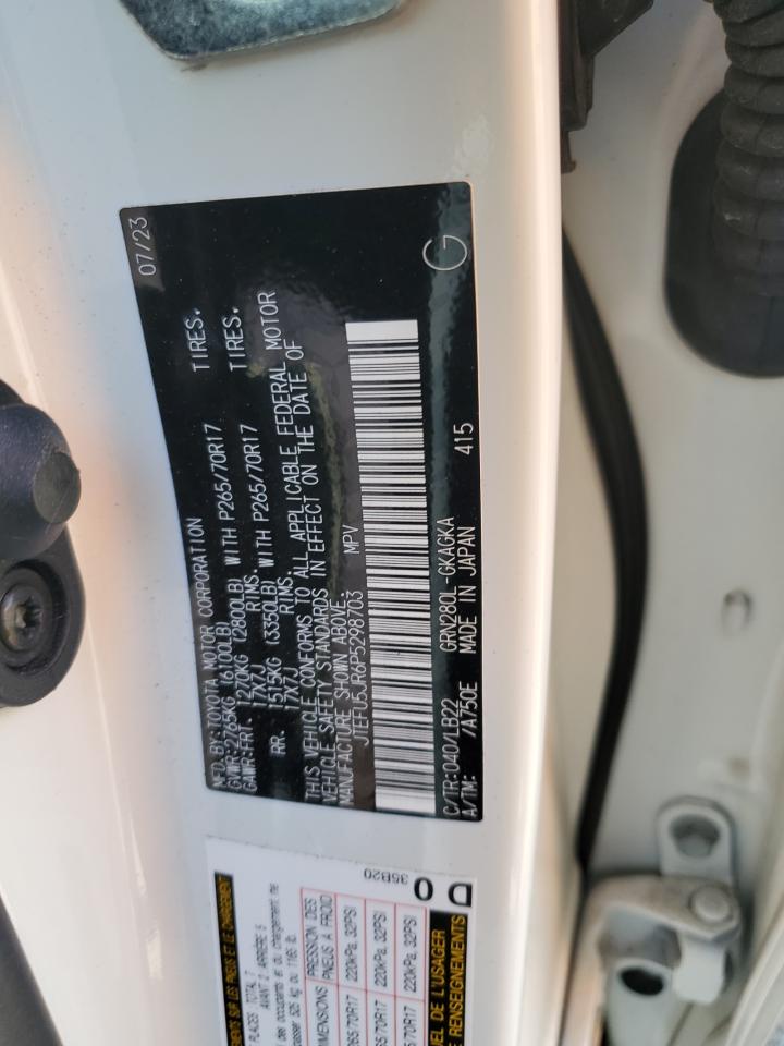 2023 TOYOTA 4RUNNER SR5 VIN:JTEFU5JR6P5298703