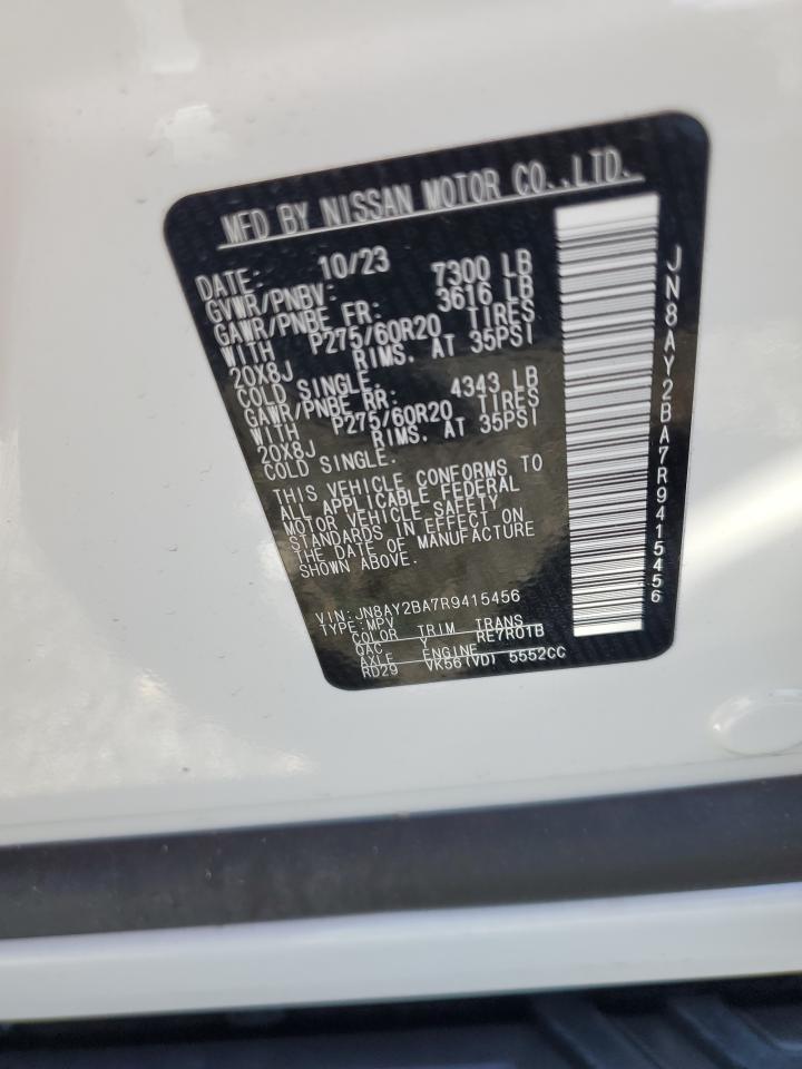 2024 NISSAN ARMADA SL VIN:JN8AY2BA7R9415456