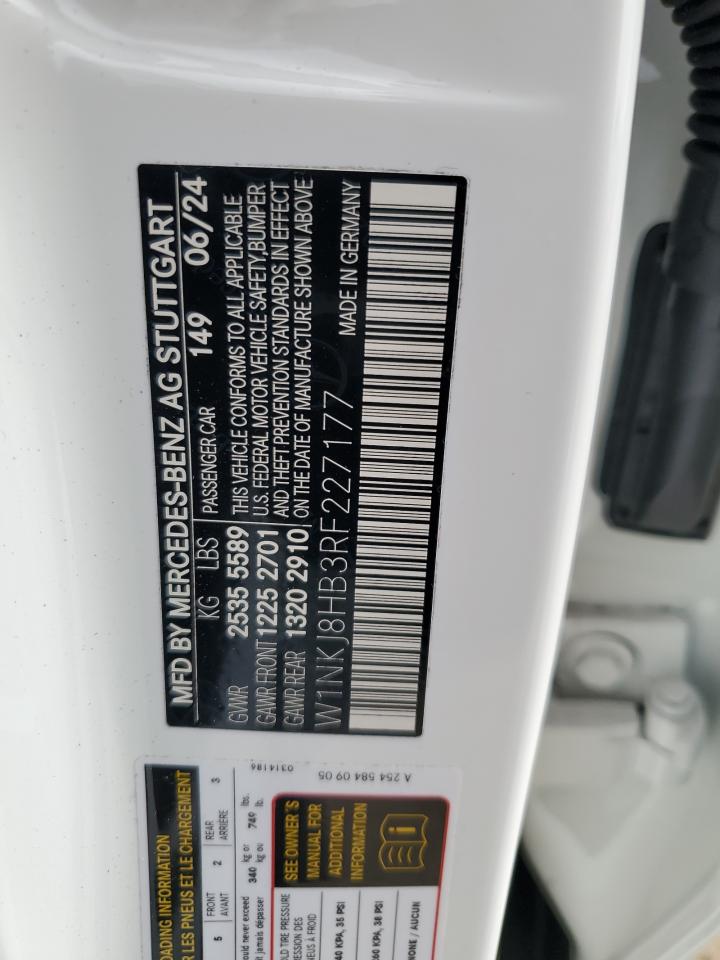 2024 MERCEDES-BENZ GLC COUPE 43 4MATIC AMG VIN:W1NKJ8HB3RF227177